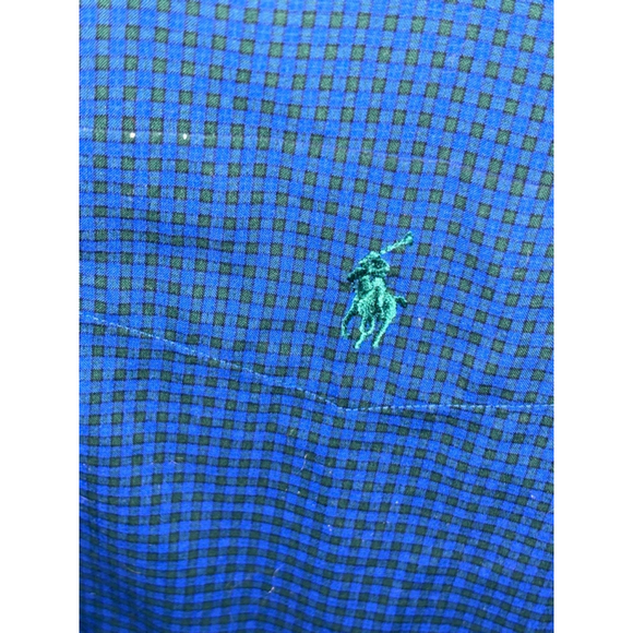 Men's Ralph Lauren Button-Down Shirt XL Blue Green Checkered - Picture 4 of 4
